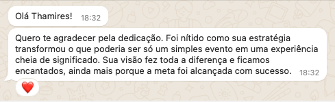 Depoimento real por WhatsApp (dados pessoais ocultos)